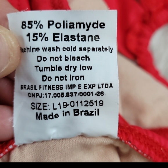 Booty by Brabants Brazilian Red cutouts one piece cheeky high-waist swim wear Lg - Picture 13 of 16